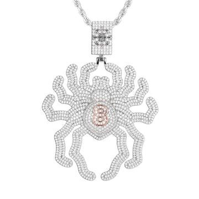 【#P455】Insect Pendant S925 Sterling Silver Pendant Necklace Spider Exquisite Pendant Suitable for Men and Women Hip Hop Jewelry Gifts