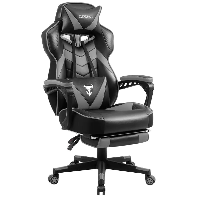 [Labor Day] Zeanus Gaming Chair with Footrest Recliner Adult Computer Chair with Massage Chair Adjustable Lumbar Cushion Large and Tall, Ergonomic Office Gaming Chair for Heavy Racing Recliners ZE100 Gamingchairs