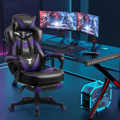 [Labor Day] Zeanus Gaming Chair with Footrest Recliner Adult Computer Chair with Massage Chair Adjustable Lumbar Cushion Large and Tall, Ergonomic Office Gaming Chair for Heavy Racing Recliners ZE100 Gamingchairs