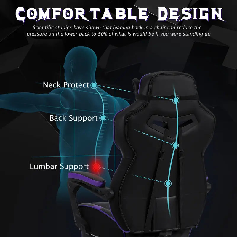 [Labor Day] Zeanus Gaming Chair with Footrest Recliner Adult Computer Chair with Massage Chair Adjustable Lumbar Cushion Large and Tall, Ergonomic Office Gaming Chair for Heavy Racing Recliners ZE100 Gamingchairs