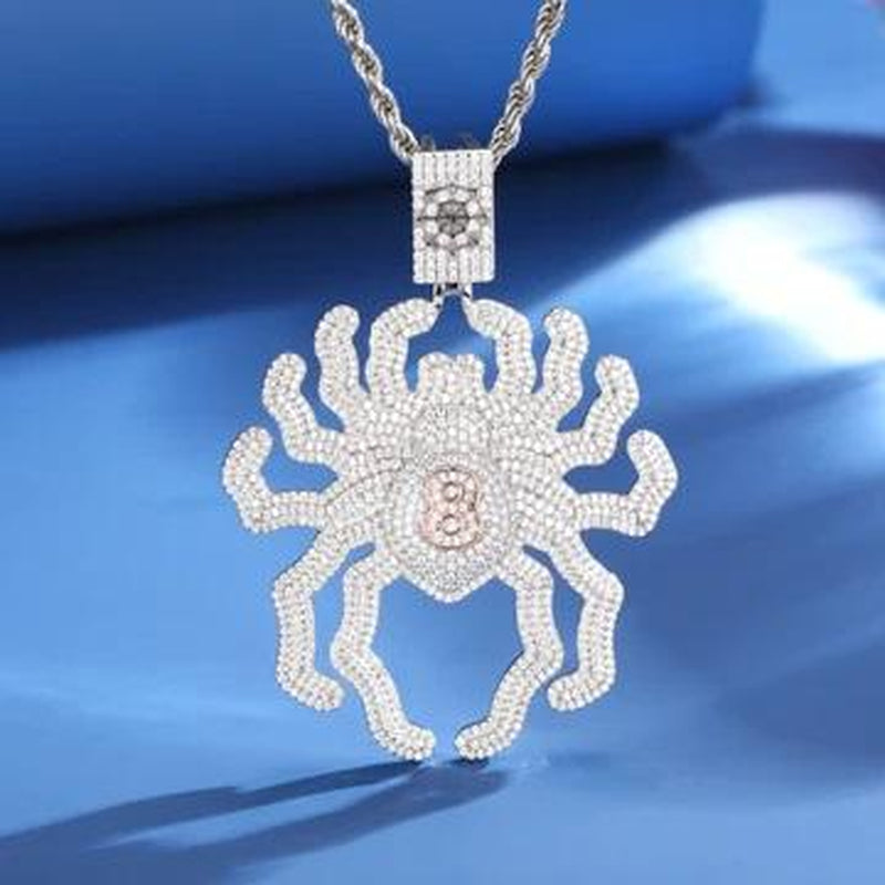 【#P455】Insect Pendant S925 Sterling Silver Pendant Necklace Spider Exquisite Pendant Suitable for Men and Women Hip Hop Jewelry Gifts