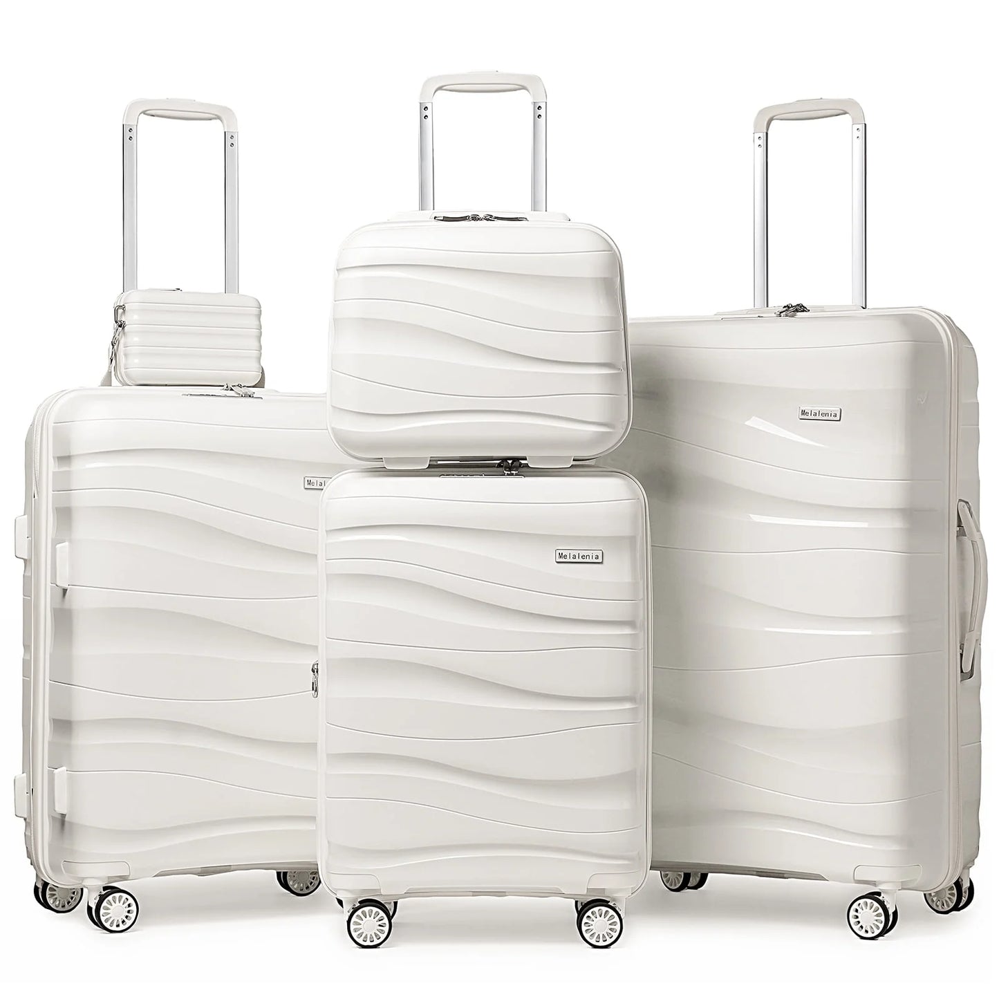 - 5 Luggage Sets PP Hardside Spinner Luggage - （Expandable Carry-On Suitcase20"）（ 24" 28")