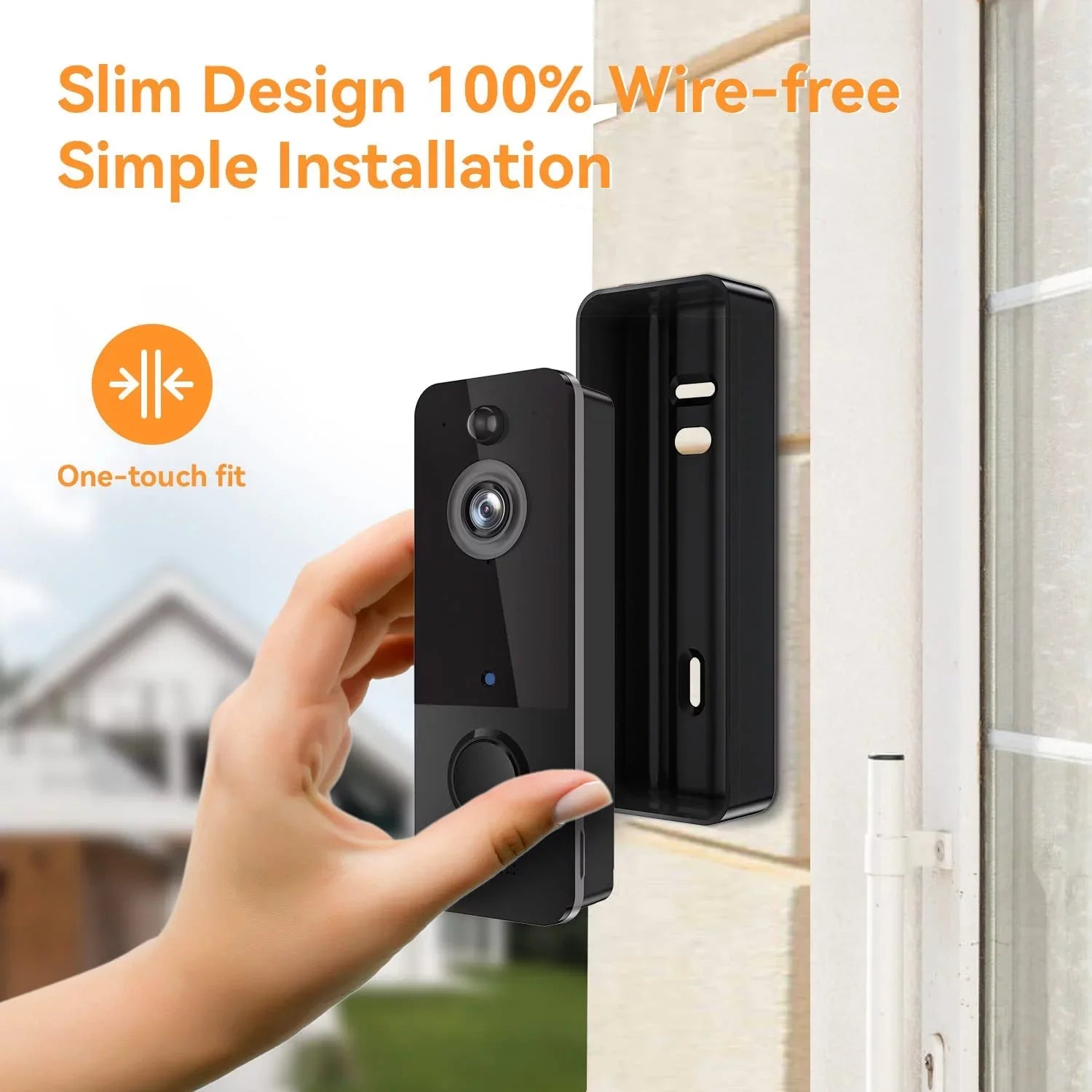 Smart Wireless Doorbell Camera with Chime and Video Security, Black