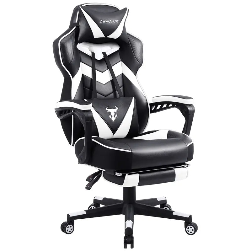 [Labor Day] Zeanus Gaming Chair with Footrest Recliner Adult Computer Chair with Massage Chair Adjustable Lumbar Cushion Large and Tall, Ergonomic Office Gaming Chair for Heavy Racing Recliners ZE100 Gamingchairs