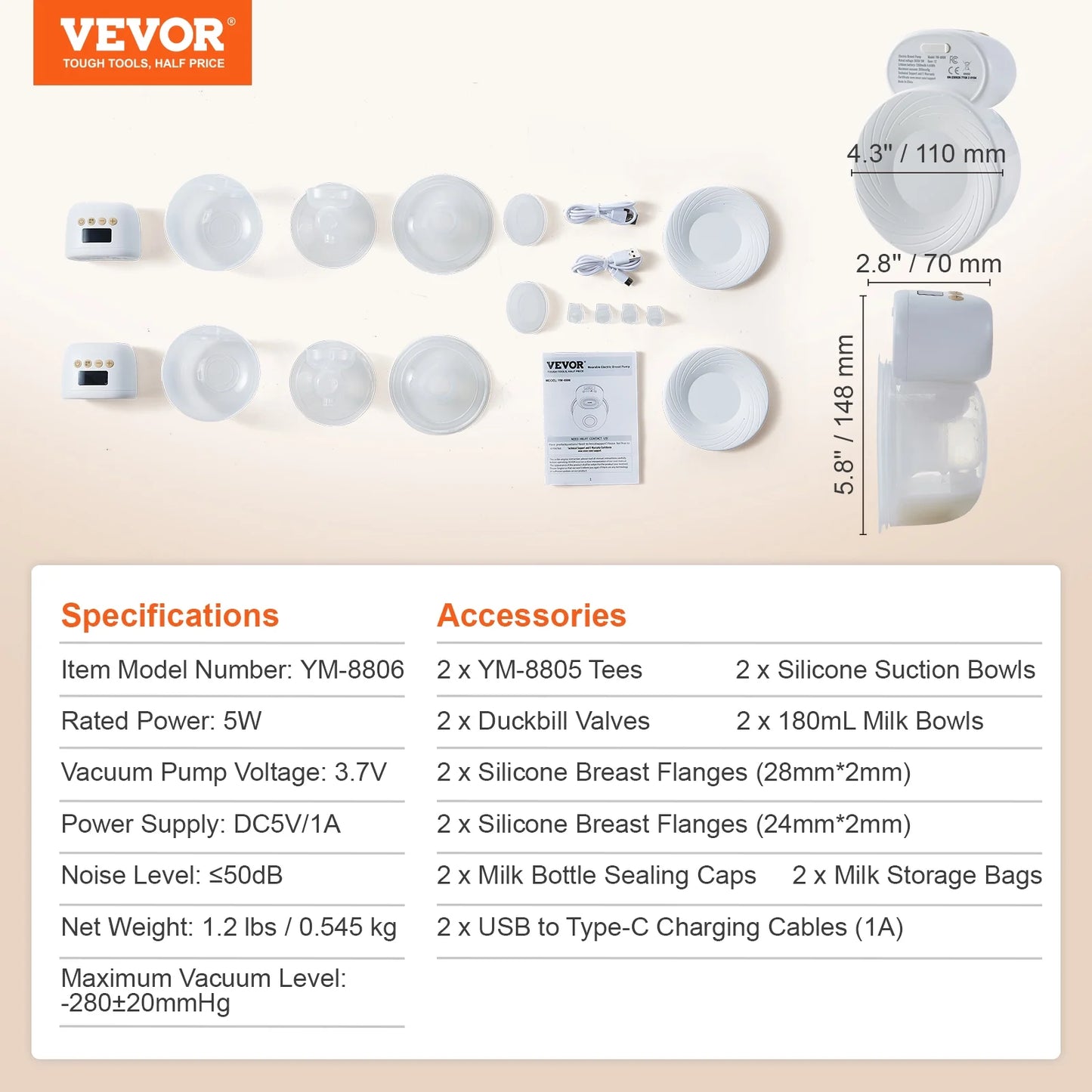 Breast Pump Pro Hands-Free, Wearable & Wireless Electric Pump, 4 Modes & 12 Levels Portable Breastfeeding Pump, 300Mmhg Strong Suction, Smart Display, 24Mm Insert/28Mm Flange, Ultra-Quiet